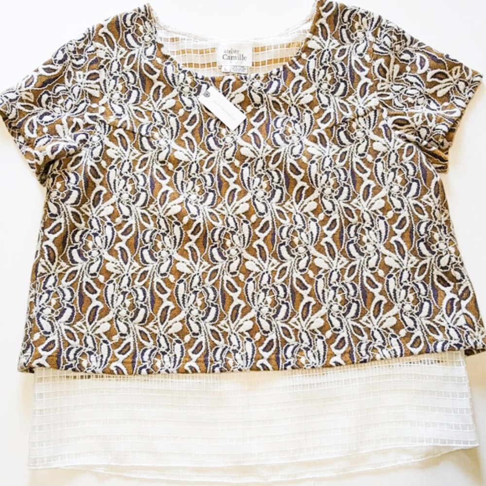 Anthro Atelier Camille Loggia Embroidered Blouse